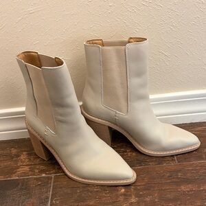 Crown Vintage Cream Heeled Boots